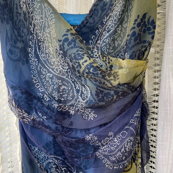 Vintage y2k Laundry by Shelli Segal Beaded Strap Silk Fairy Garden Midi Dress 6 - Picture 7 of 14